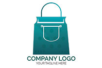 shopping bag with circles teal logo