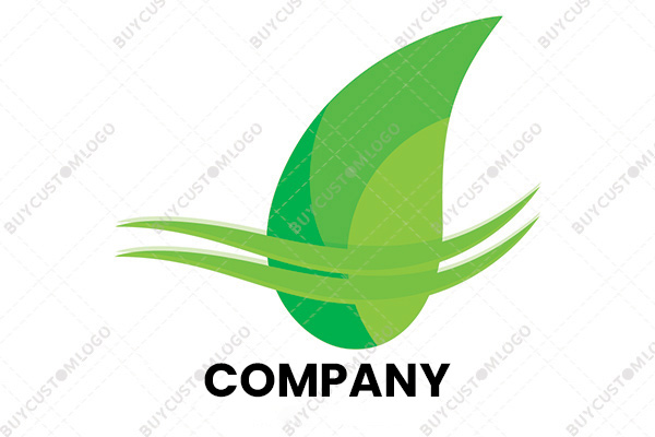 ocean inspired leaf logo