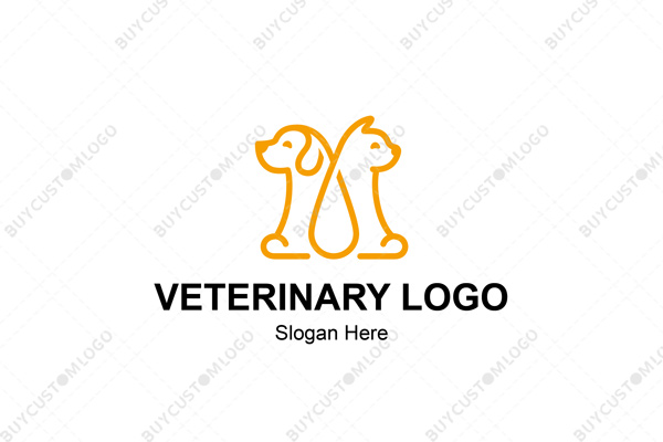 water drop cat and dog logo