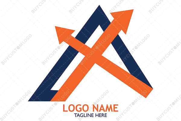 letter a and x abstract growth arrows logo