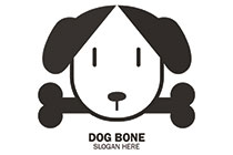 bedlington terrier with a bone minimal logo