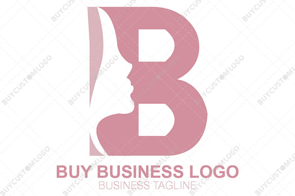 letter b with beauty face logo