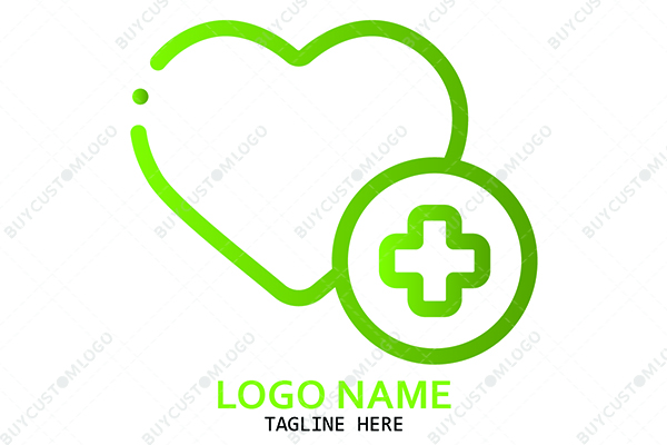 medicine and heart green logo
