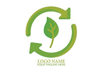 leaf in a recycle seal logo