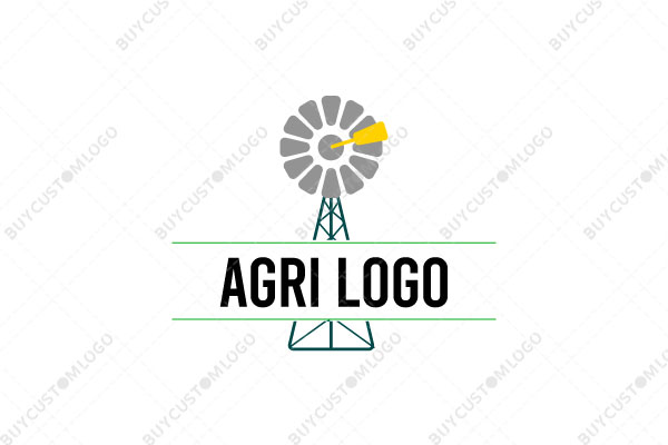 abstract windmill flower with weather wane logo