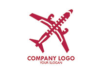 aeroplane silhouette style pink and white logo