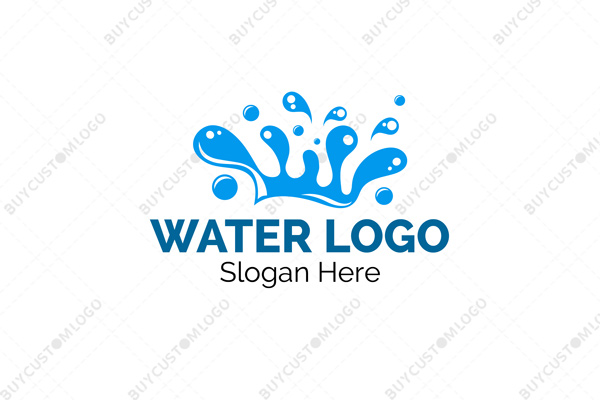 water droplets abstract crown logo