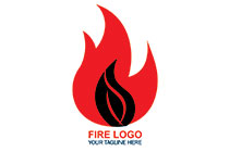 red and black fire flame logo
