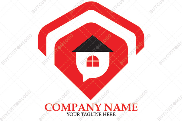 wall clock house location logo