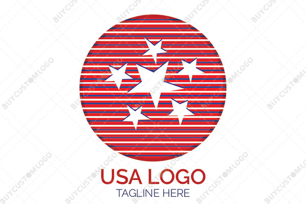 five pointed stars in a round seal american logo