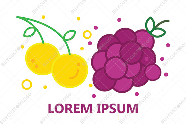 yellow berries and purple grapes logo