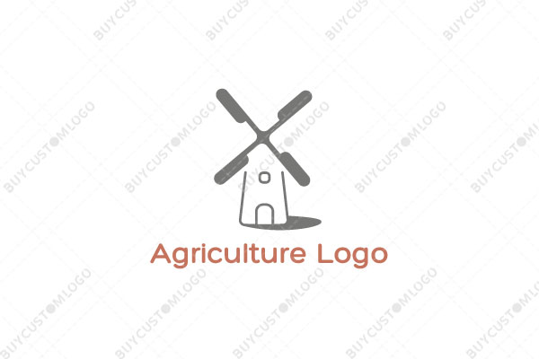 windmill building sketch minimalistic logo