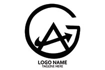AG or GA tick arrow logo