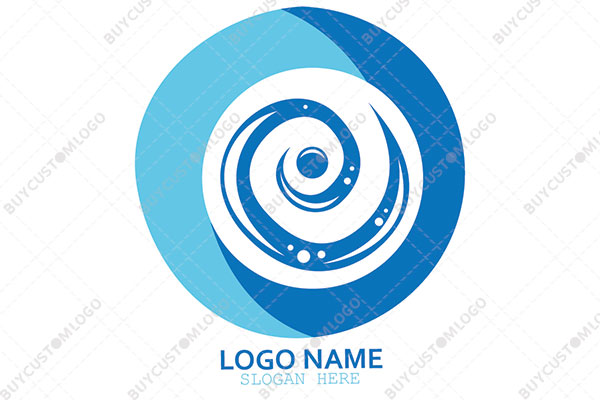 water spiral, droplet and seal logo