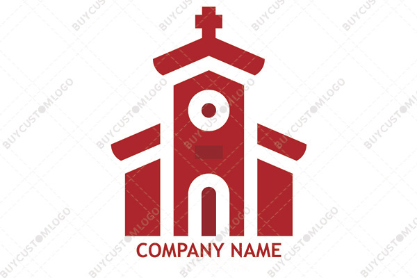 clock tower church building logo