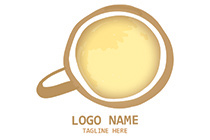 hand drawn coffee cup top logo