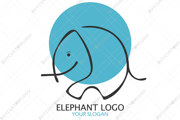 the cyan sun and elephant sketch logo
