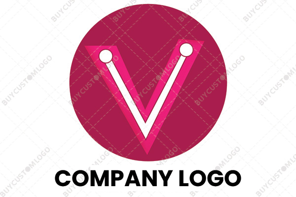 letter v networking lines high contrast logo