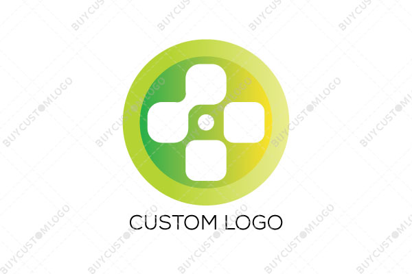 green and yellow abstract wheel logo