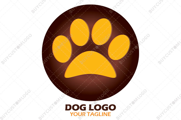 golden and brown dog paw logo