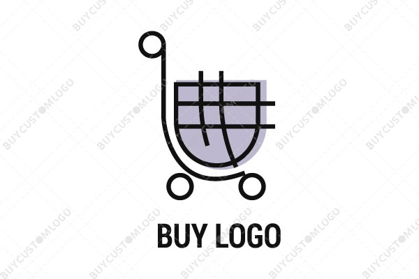 abstract tiny shopping cart logo