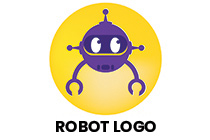 surprised and vigilant flying bot logo