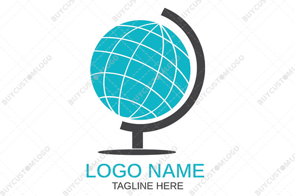 cyan and black minimalistic globe logo
