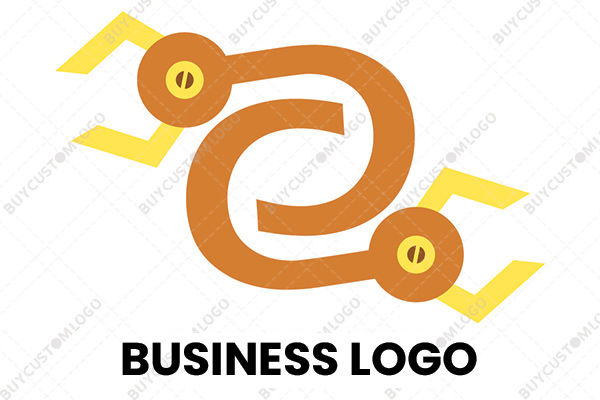 minimalistic mechanical arms logo 