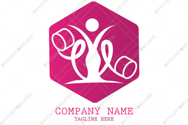 female abstract person and barbell logo