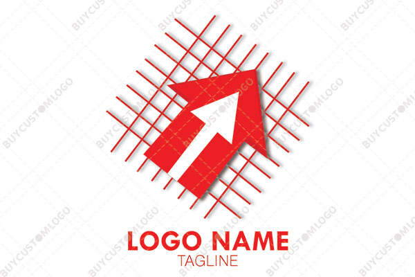 arrows on graph paper red and white logo