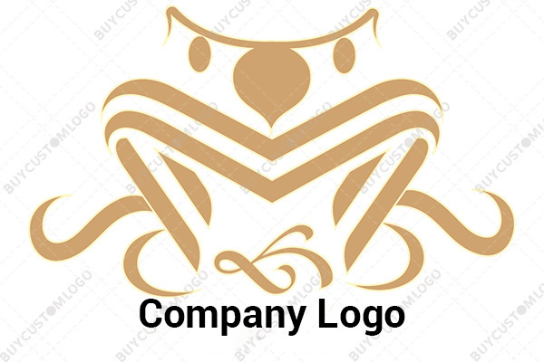 letter m clown mascot logo