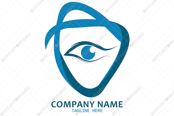eye in an abstract shield logo