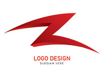 bolt letter z 3D style burgundy logo