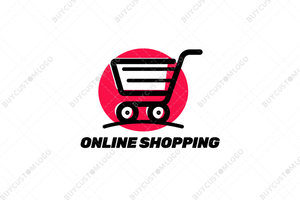 angry mascot shopping cart logo