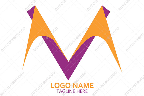 letter v abstract pyramids logo