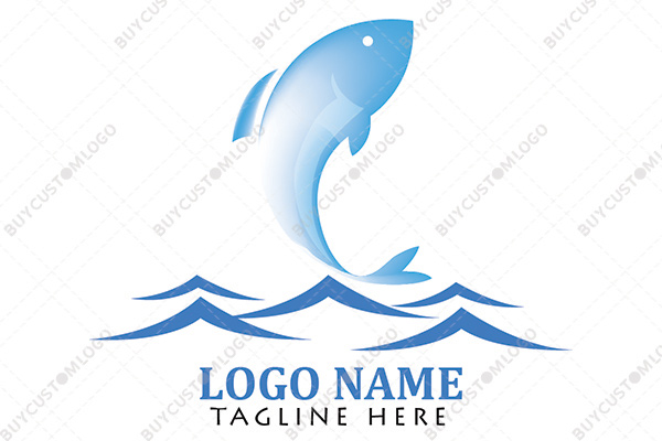 fish jumping out of water logo