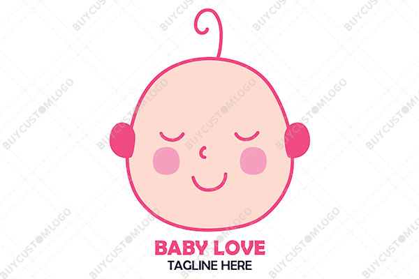 happy calm baby linework style logo