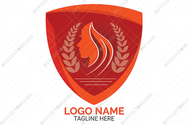 beauty and herbs in a shield logo