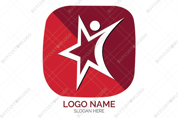 star abstract person in a squircle logo