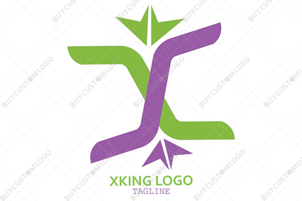 abstract escalators forming letter x logo
