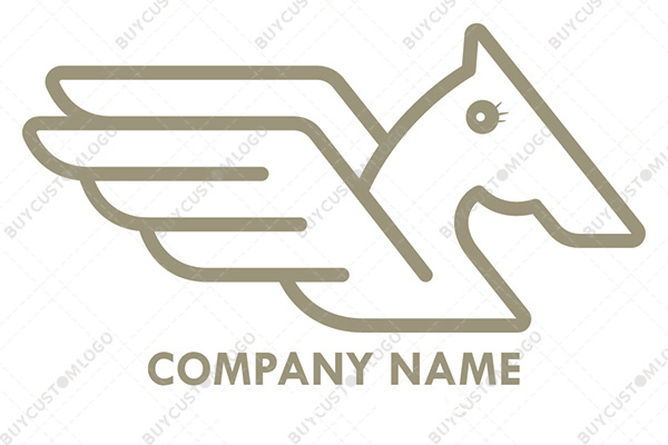 minimal innocent flying horse logo