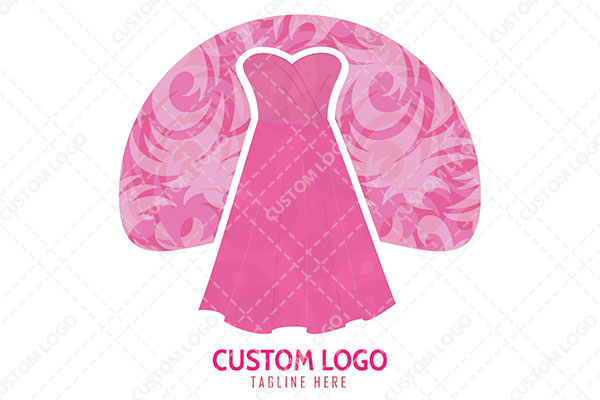 Pink Floral Background and Ball Gown Logo
