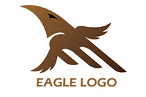 Agressive eagle taking off logo