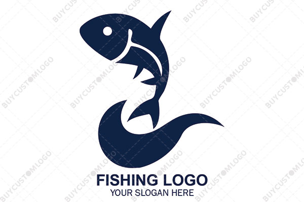 happy bouncing fish navy blue logo