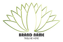 Green chrysanthemum minimalistic logo