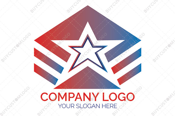 star in a deformed hexagon logo