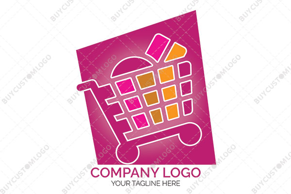 filled abstract shopping cart logo