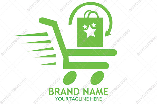 speedy green shopping cart logo