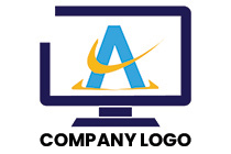 letter a computer screen logo
