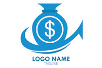 money sack with dollar and ascending arrow logo